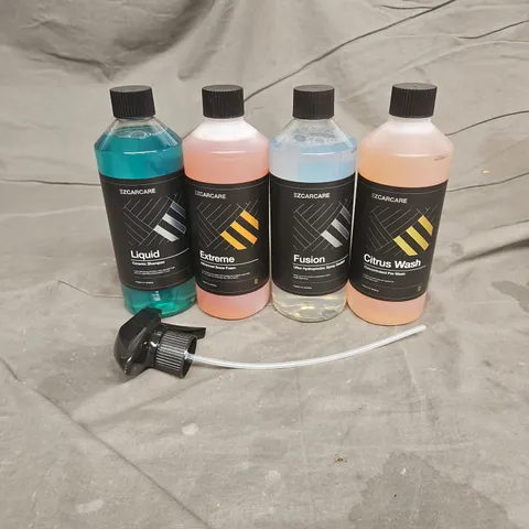 EZCARECARE APPROX 4 ASSORTED CAR CLEANING PRODUCTS TIO INCLUDE - LIQUID CERAMIC SHAMPOO - CITRUS WASH CONCENTRAED PRE WASH - EXTREME ADVANCED SNOW FOAM - COLLECTION ONLY