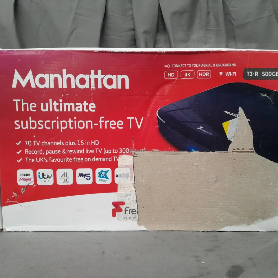 BOXED MANHATTAN T3-R 500GB FREEVIEW PLAY 4K SMART RECORDER