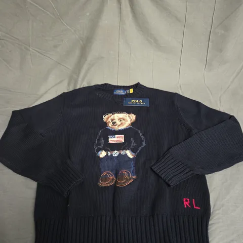 POLO RALPH LAUREN TEDDY BEAR JUMPER SIZE SMALL