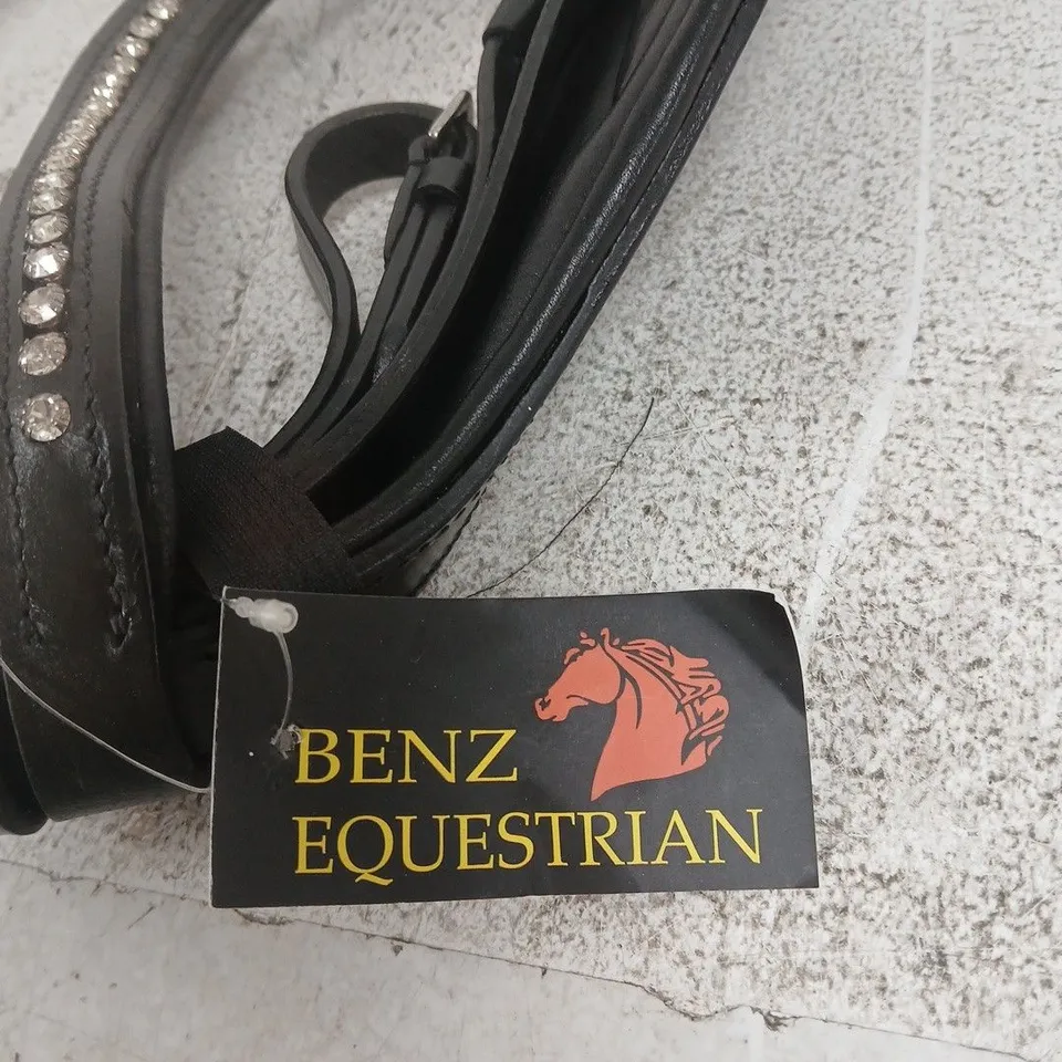 BENZ EQUESTRIAN LEATHER BRIDLE WITH RHINESTONE BROWBAND