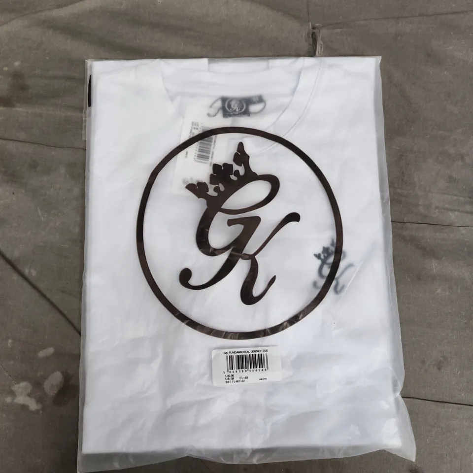 BAGGED GYMSHARK FUNDAMENTAL JERSEY TEE IN WHITE - MEDIUM