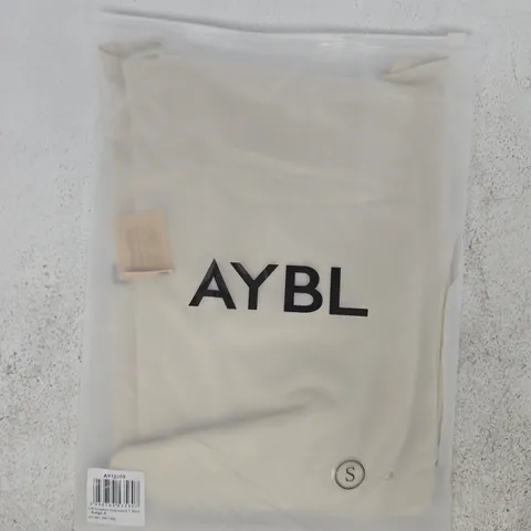 BAGGED AYBL LIFT GRAPHIC OVERSIZED T-SHIRT IN BEIGE SIZE SMALL