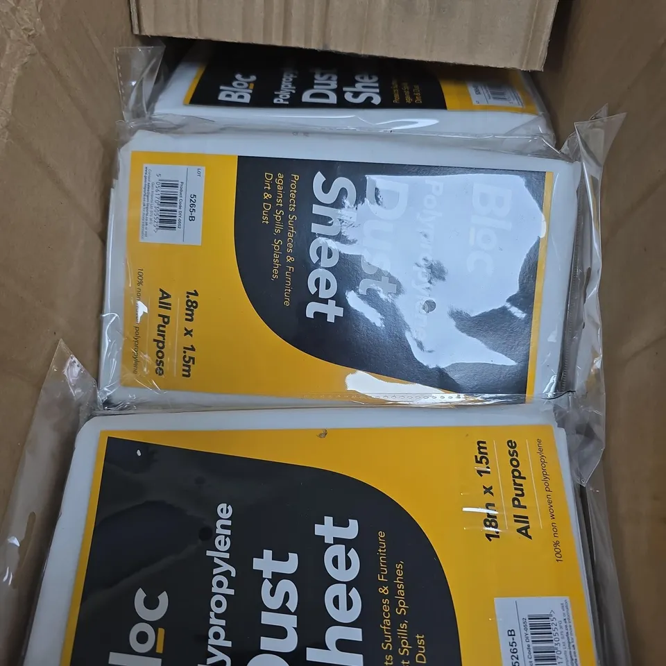 APPROXIMATELY 12 BLOC POLYPROPYLENE DUST SHEETS 