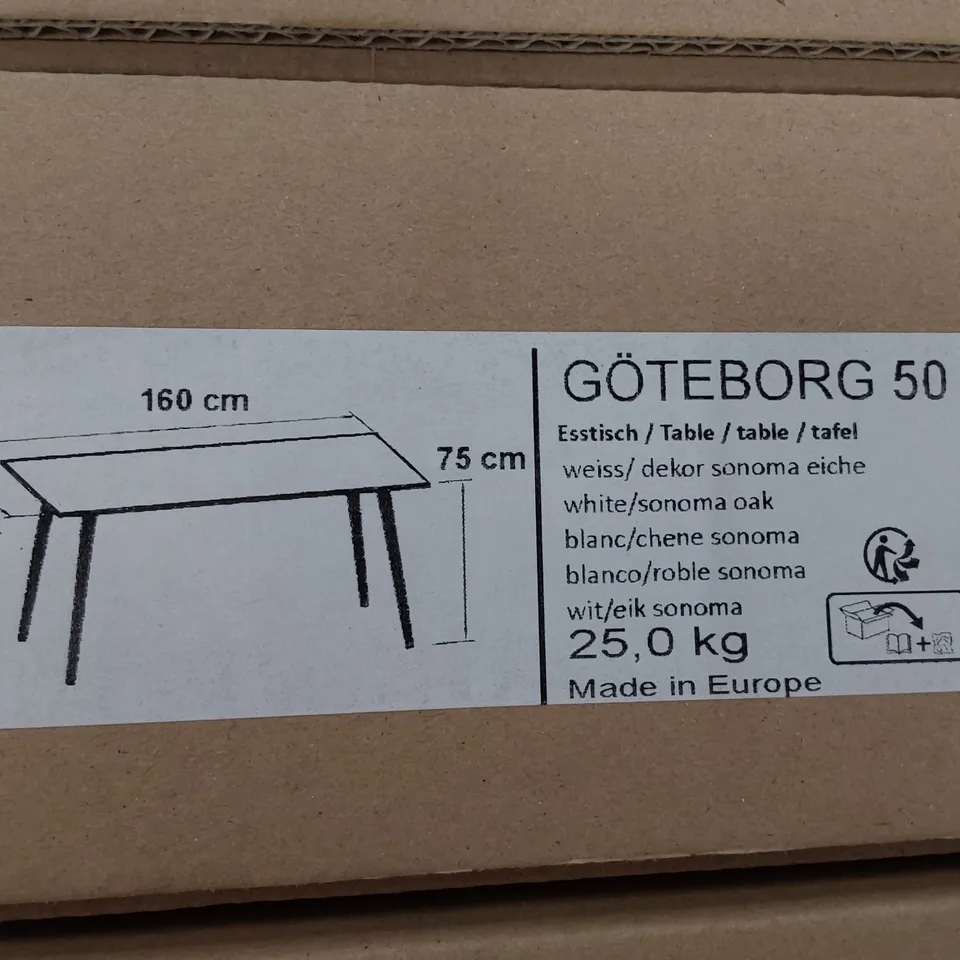 BOX 2 OF 2 GOTHEBORG 50 DINING TABLE (TOP ONLY) WHITE/SONOMA OAK