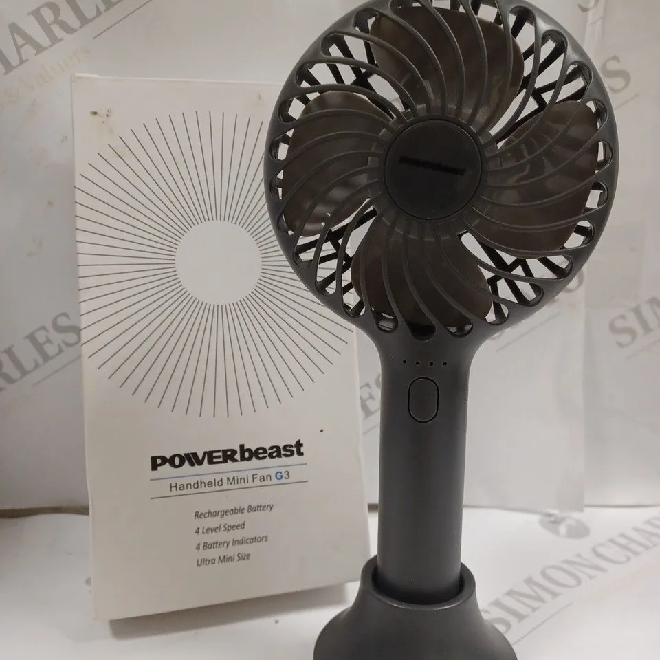 BOXED POWERBEAST HANDHELD MINI FAN G3