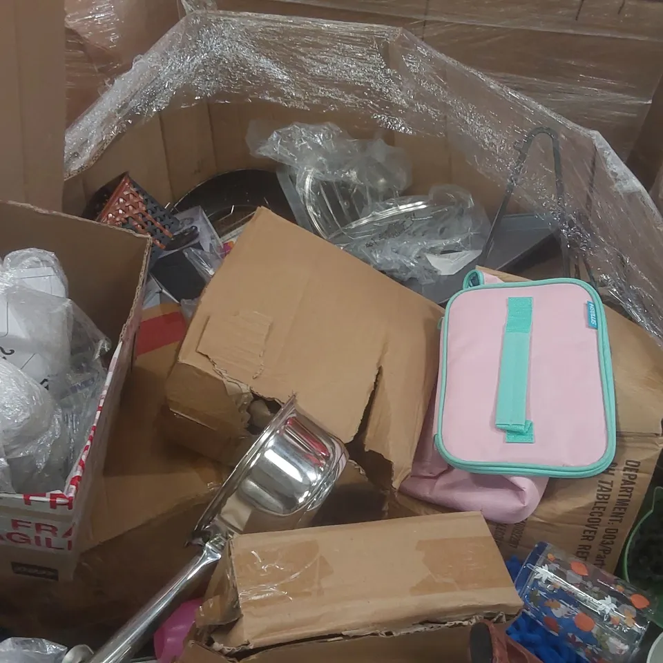 PALLET CONTAINING A VERY LARGE QUANTITY OF ASSORTED CONSUMER PRODUCTS INCLUDING: PAN SET, WATER FILTER, GLASSES, COOKING POT ECT