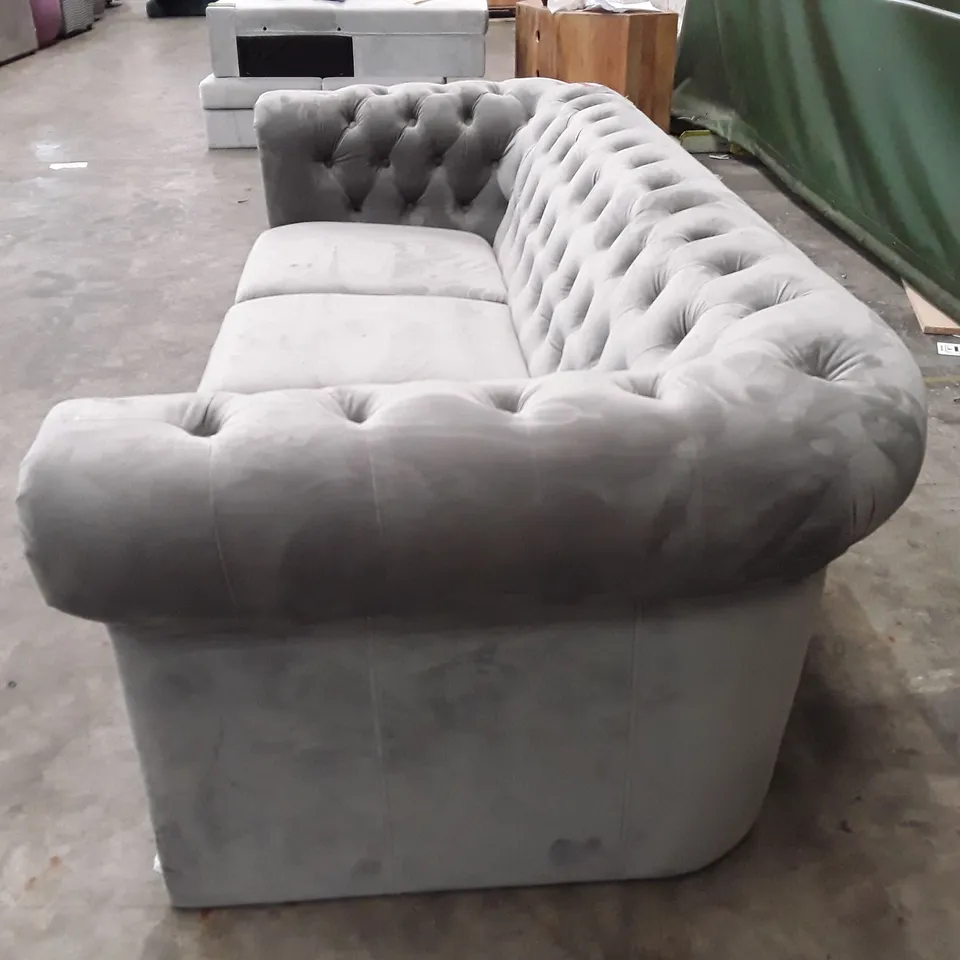 QUALITY DESIGNER 3 SEATER SOFA - GREY FABRIC