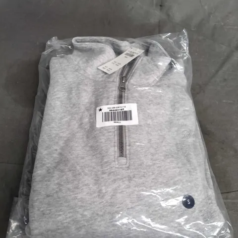 BAGGED HOLLISTER 1/4 ZIP FLEECE IN GREY - SIZE S