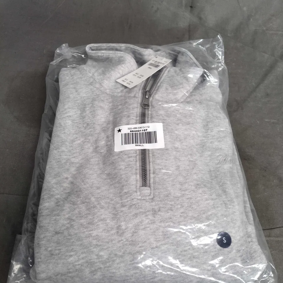BAGGED HOLLISTER 1/4 ZIP FLEECE IN GREY - SIZE S