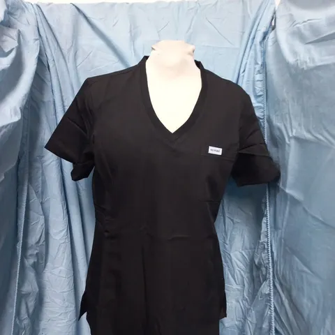 NUVORE LAB BLACK V-NECK TOP – SIZE S