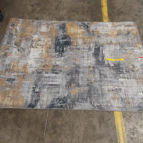 ABDOULAYE MACHINE WOVEN GREY/YELLOW RUG // 120 X 170CM