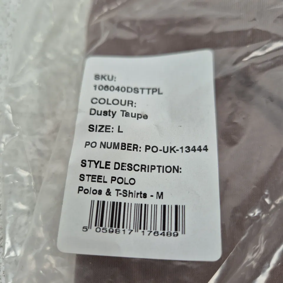 BELSTAFF DUSTY TAUPE MERCERISED COTTON POLO SHIRT – UK L