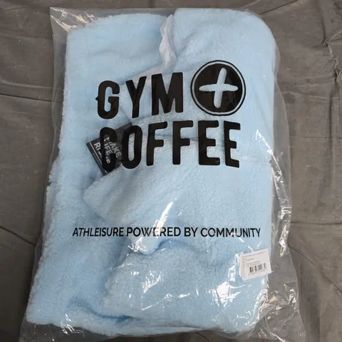 BAGGED GYM + COFFEE INDUSTRY FLEECE HIGH COLLAR JACKET – BABY BLUE, SIZE L