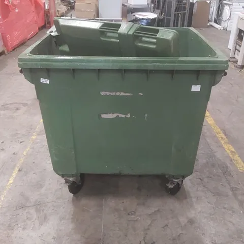 LARGE GREEN FOUR-WHEEL INDUSTRIAL WASTE CONTAINER