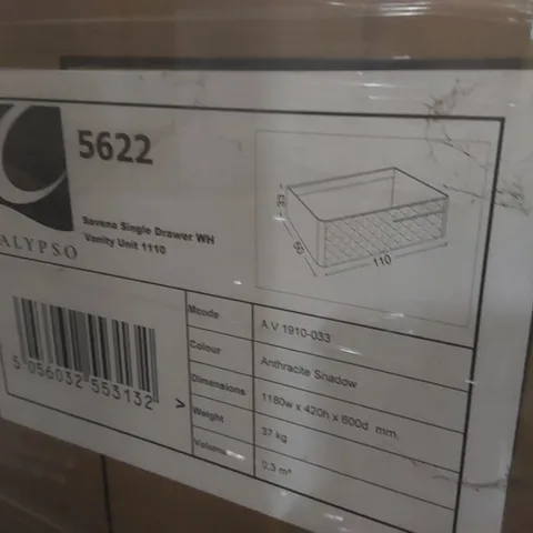 PALLET CONTAINING A LARGE QUANTITY OF ASSORTED BATHROOM FURNITURE PARTS INCLUDING: SAVENA SINGLE DRAWER VANITY BASES, CALYPSO BASE CARCASS ECT