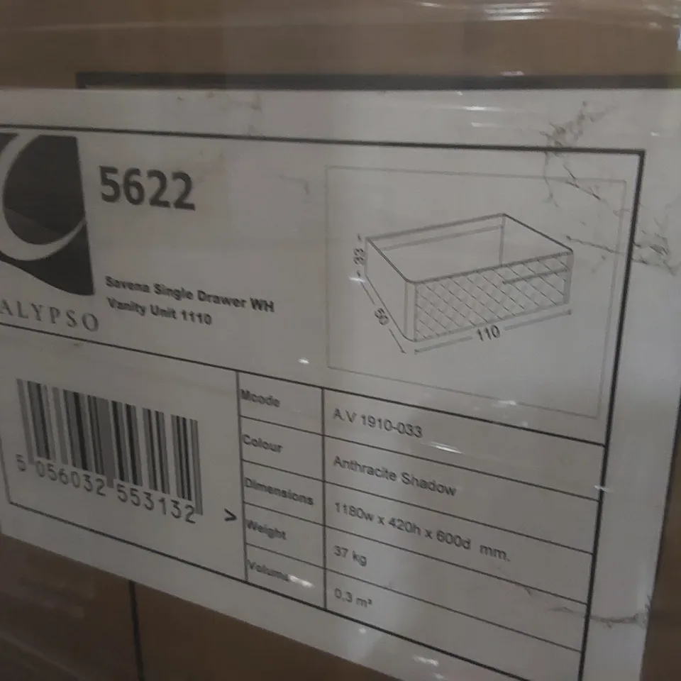 PALLET CONTAINING A LARGE QUANTITY OF ASSORTED BATHROOM FURNITURE PARTS INCLUDING: SAVENA SINGLE DRAWER VANITY BASES, CALYPSO BASE CARCASS ECT