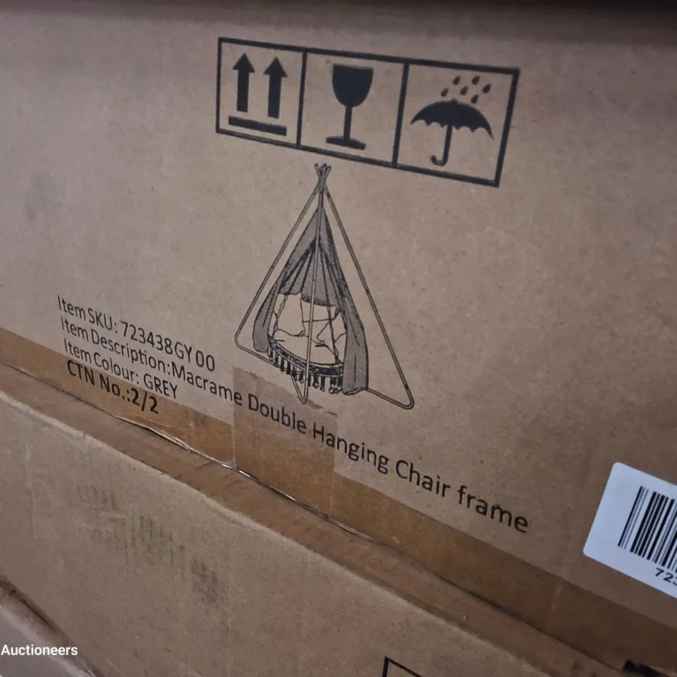SIX BOXES OF INNOVATORS BALI MACRAME DOUBLE HANGING CHAIR PARTS BOXES 2 OF 2