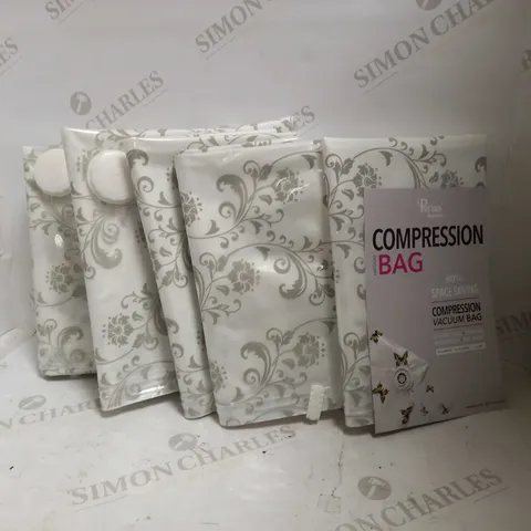 PERIEA SET OF 5 LARGE PRINTED COMPRESSION STORAGE BAGS