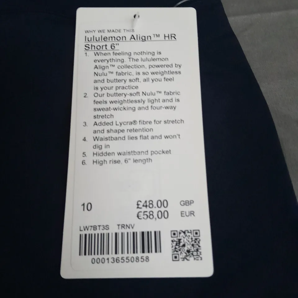 LULULEMON ALIGN HR 6" SHORTS - 10