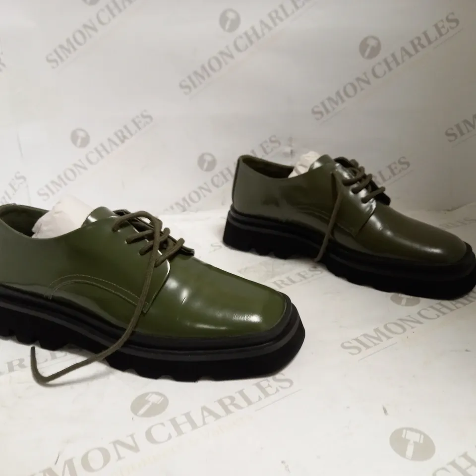 MAEVE ANTHROPOLOGIE LACE UP SQUARE O KHAKI SIZE 38EU