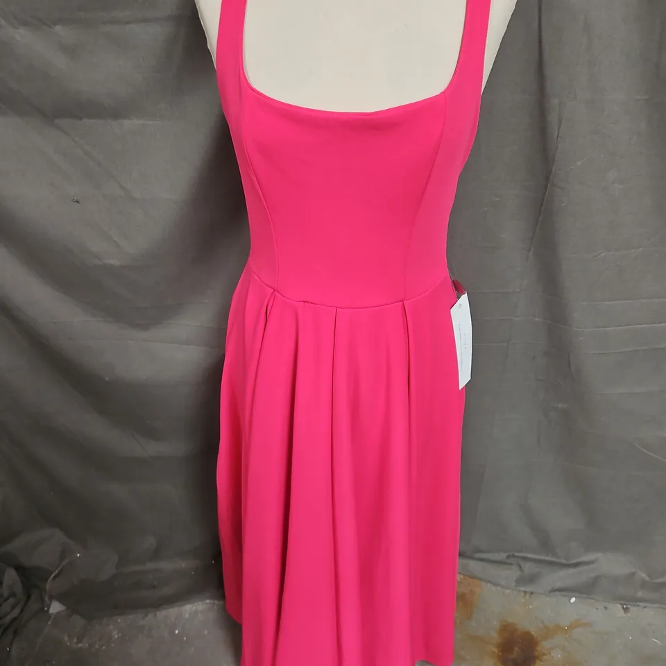 CLUB LONDON PARINA STRAPPY VOLUME-HEM MAXI DRESS IN FUSCHIA SIZE 12