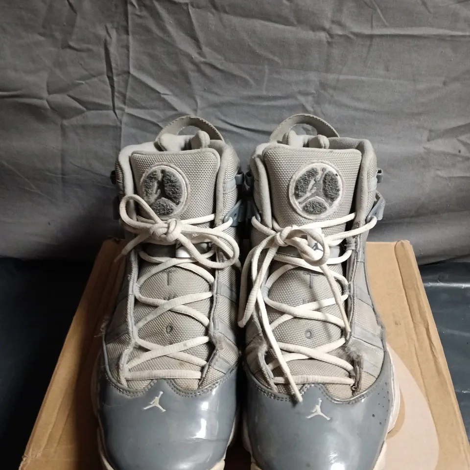 BOXED PAIR OF AIR JORDAN HIGH-TOP SNEAKERS – UK SIZE 12