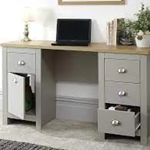 BOXED LANCASTER GREY STUDY DESK - BOX 2 OF 2 ONLY