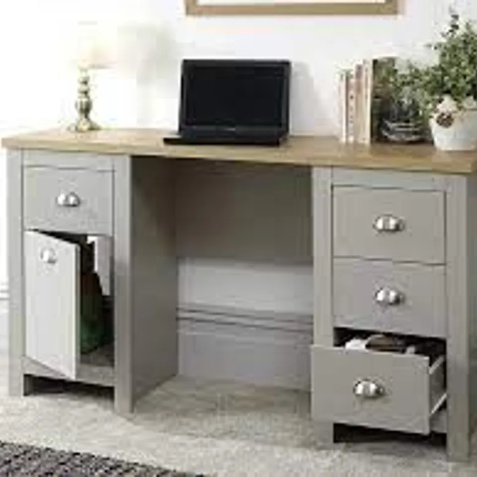 BOXED LANCASTER GREY STUDY DESK - BOX 2 OF 2 ONLY