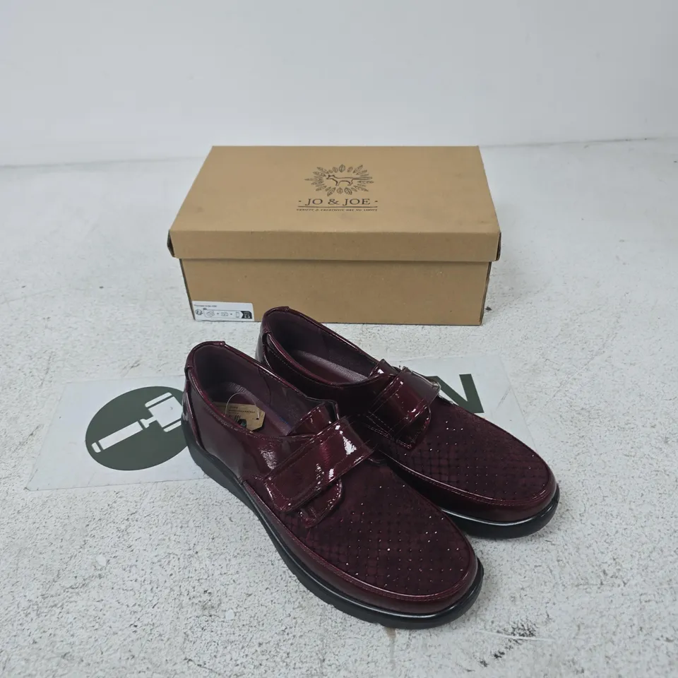 JO & JOE DORA BURGUNDY PATENT SHOES – UK 5