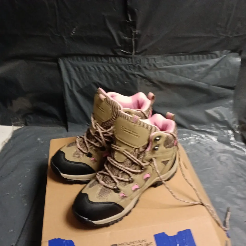 MOUNTAIN WAREHOUSE WOMEN'S WATERPROOF WALKING BOOTS – BEIGE/PINK, UK 5.5