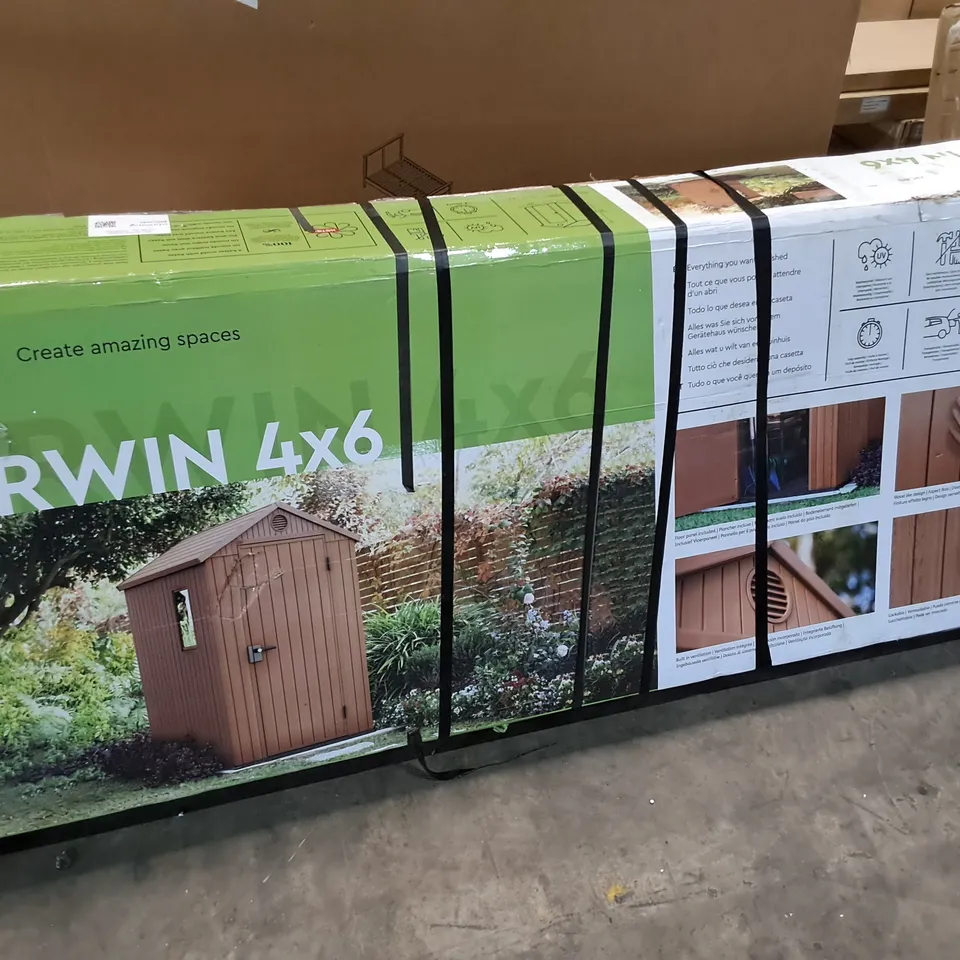 BOXED KETER DARWIN4X6 EMOTECH+ GARDEN SHED