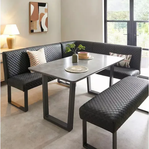 BOXED BROMLEY CORNER DINING BENCH SET (2 BOXES)