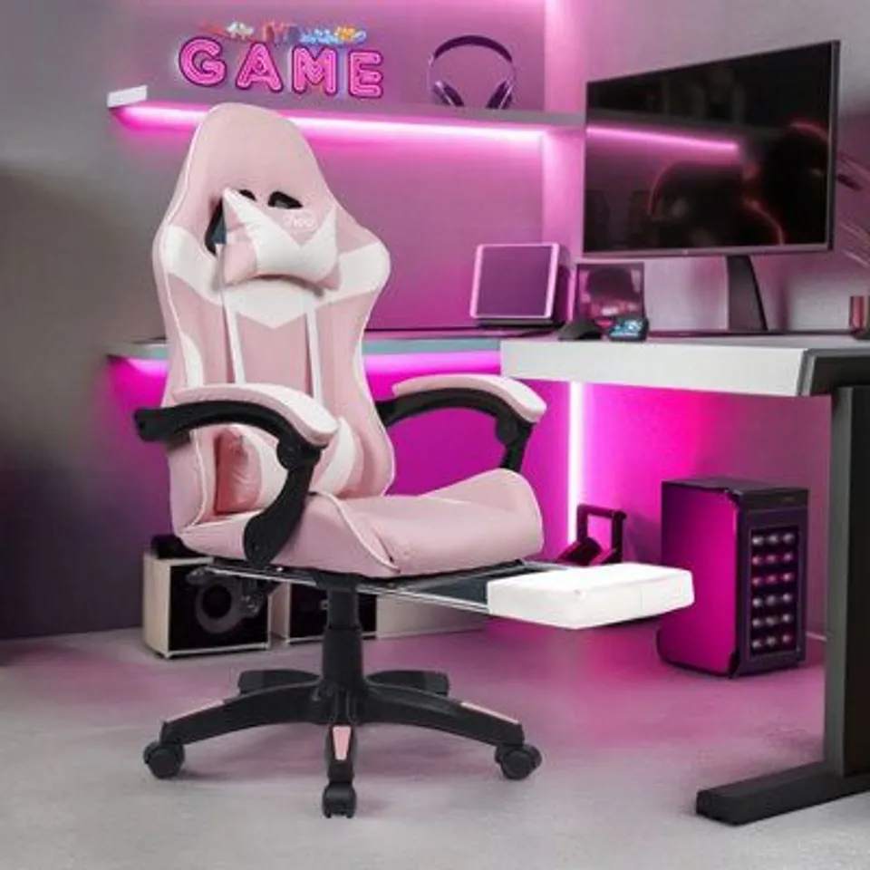 BOXED NEO FAUX LEATHER GAMING CHAIR - PINK (1 BOX)