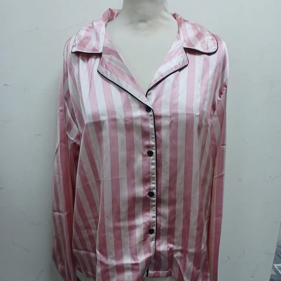 BOOHOO STRIPED PJ TOP - SIZE 18
