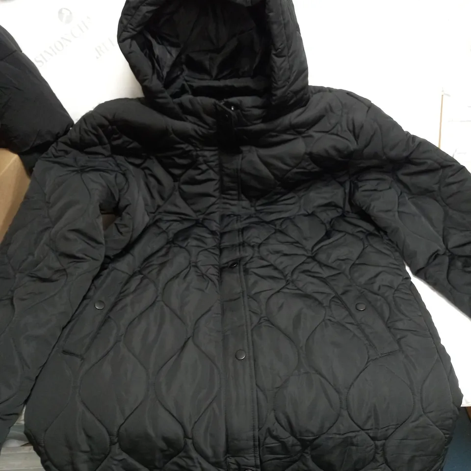 COTTON ON BLACK WATER PROOF LONG COAT SIZE M/L