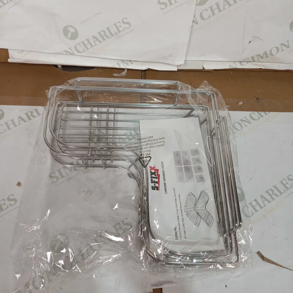 SFIXX STAINLESS STEEL ULTRA HOOK SHOWER CADDY SET OF 2