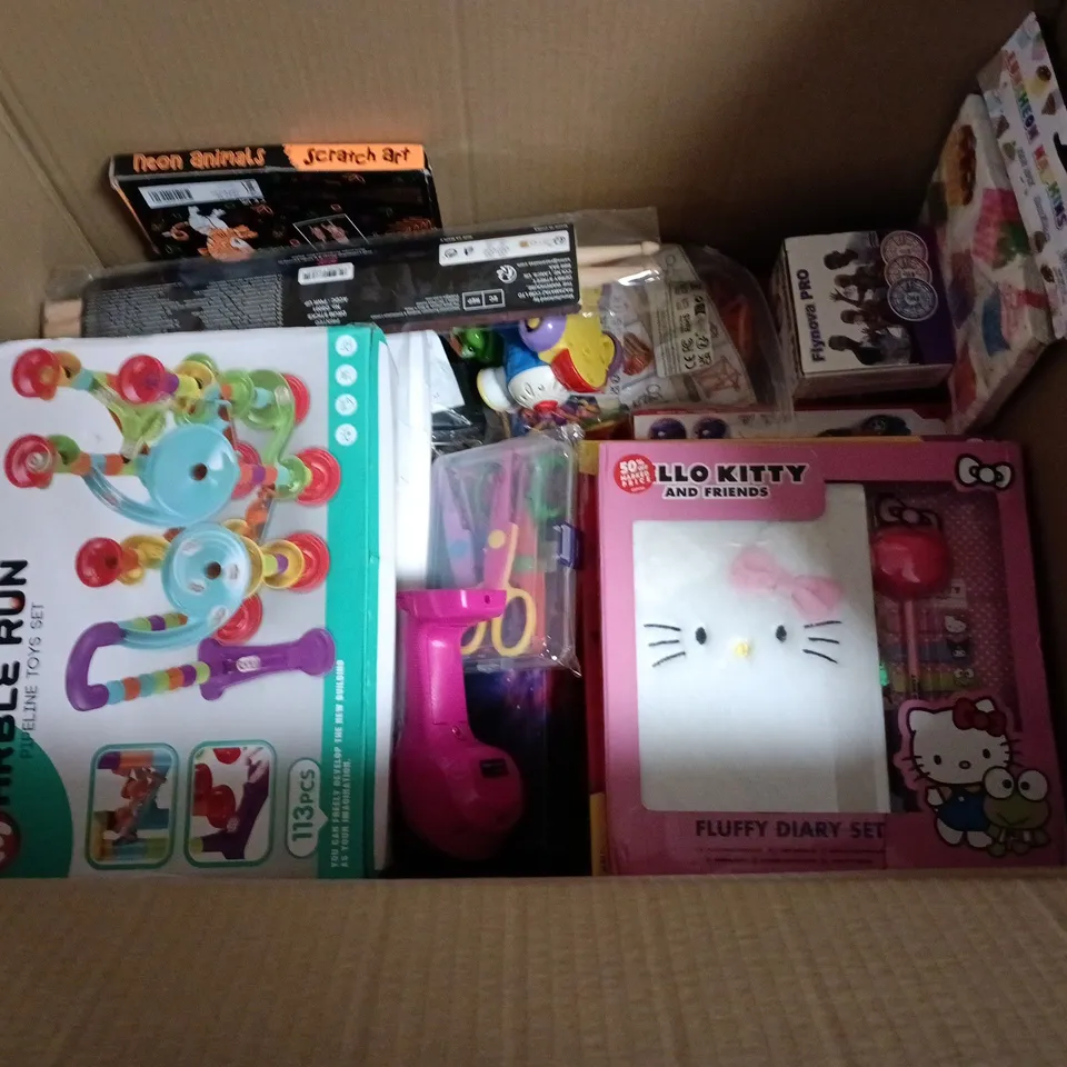 ASSORTED CHILDREN'S TOY BUNDLE: HELLO KITTY DIARY SET, FLUFFY DIARY SET, MUSIC DRUM AND MORE