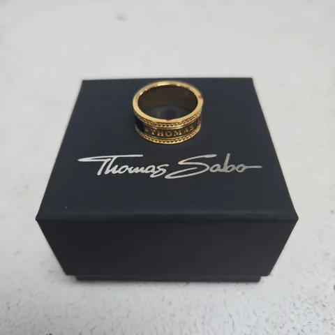 THOMAS SABO GOLD-TONE RING WITH ENGRAVED BAND
