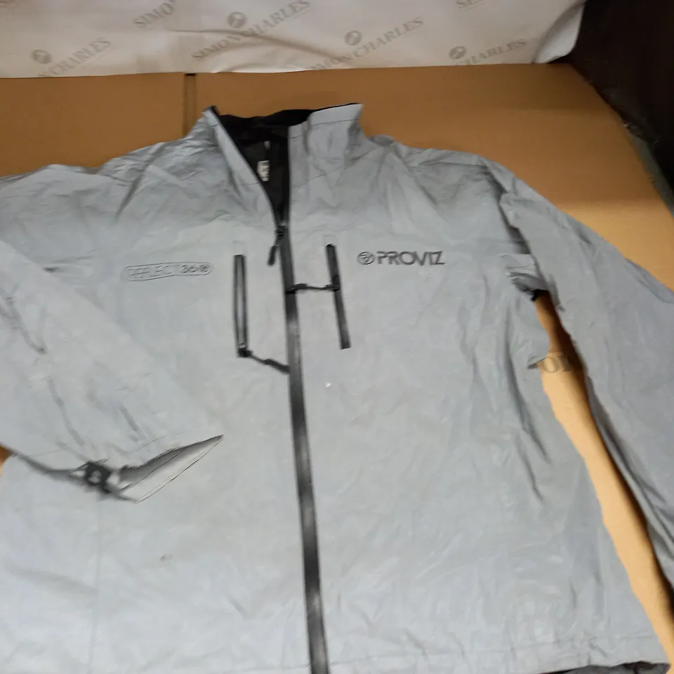 PROVIZ REFLECT 360 GREY ZIP THROUGH COAT - UK 14