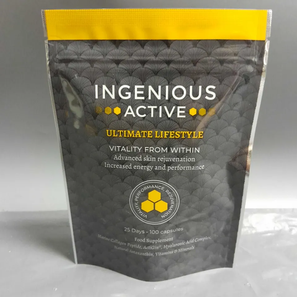 SEALED INGENIOUS ACTIVE ULTIMATE LIFESTYLE 25 DAY POUCH FOOD SUPPLEMENT