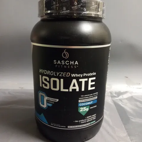 SEALED SASCHA FITNESS HYDROLYZED WHEY PROTEIN ISOLATE IN COCONUT 29 SERVINGS