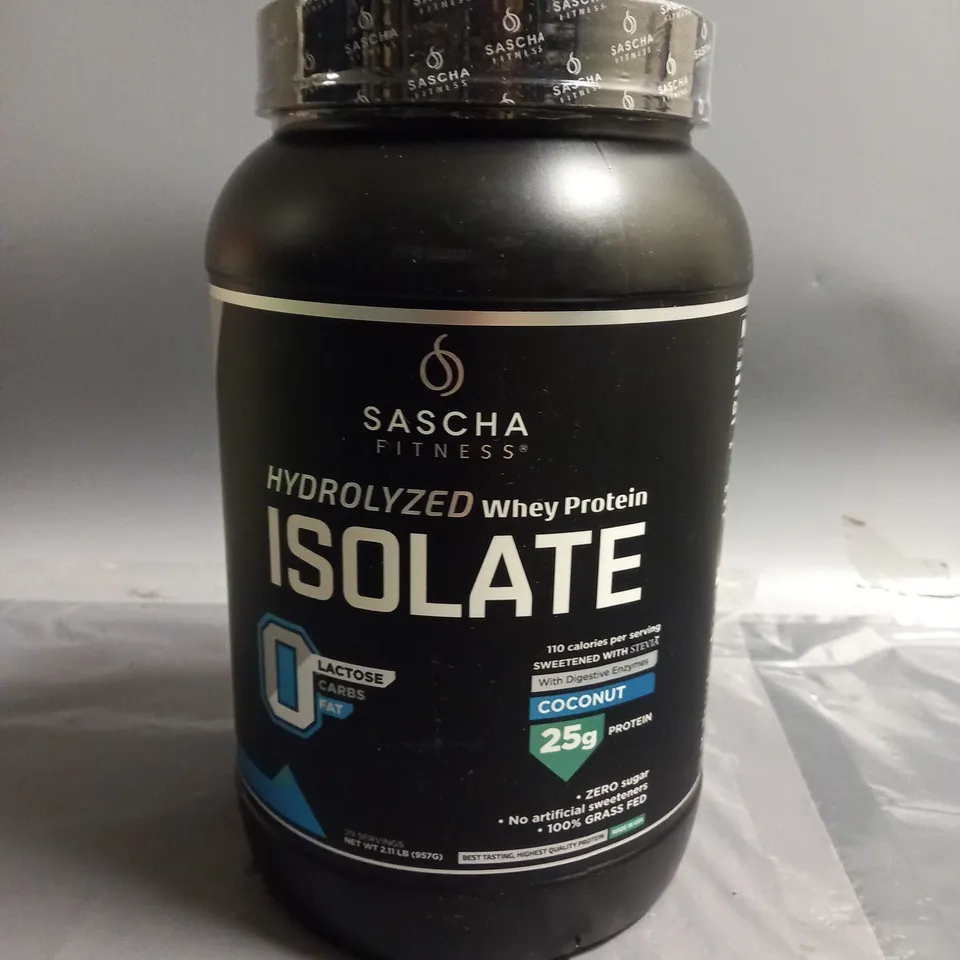 SEALED SASCHA FITNESS HYDROLYZED WHEY PROTEIN ISOLATE IN COCONUT 29 SERVINGS