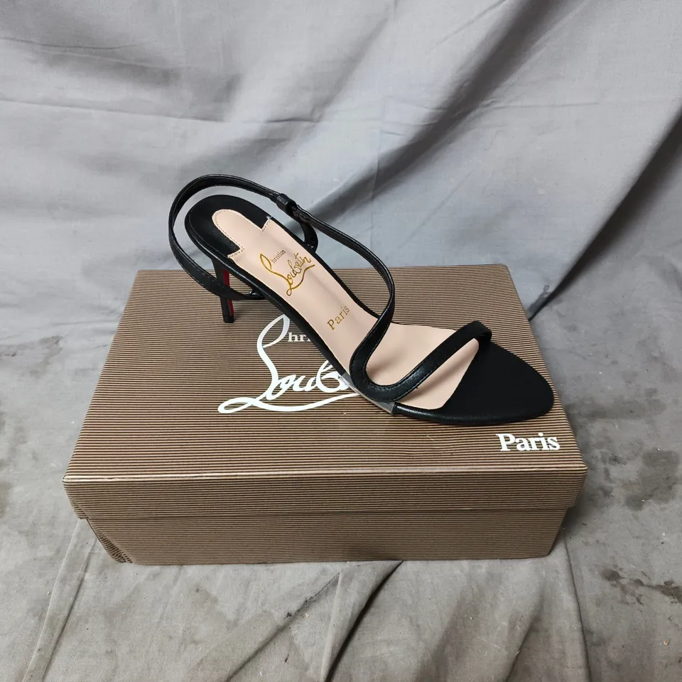 CHRISTIAN LOUBOUTIN BLACK STRAPPY SANDALS – RED SOLE, PARIS. SIZE EU 40