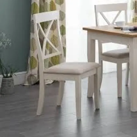 BOXED JULIAN BOWEN DAVENPORT DINING CHAIRS (SET OF 2) - IVORY (1 BOX)