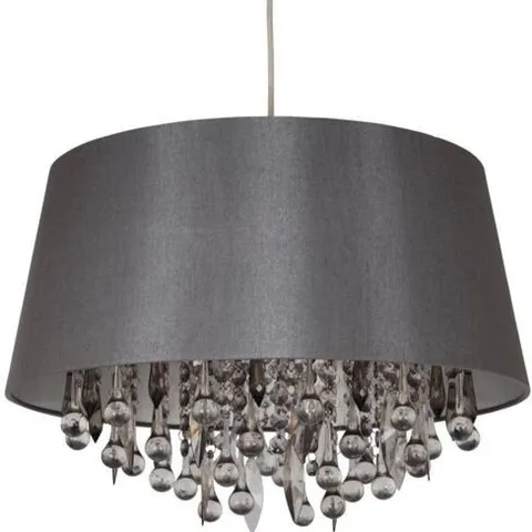 BOXED MILO LIGHTING FIFI NON-ELECTRIC PENDANT LIGHT WITH SMOKED DROPLETS, SILVER GREY