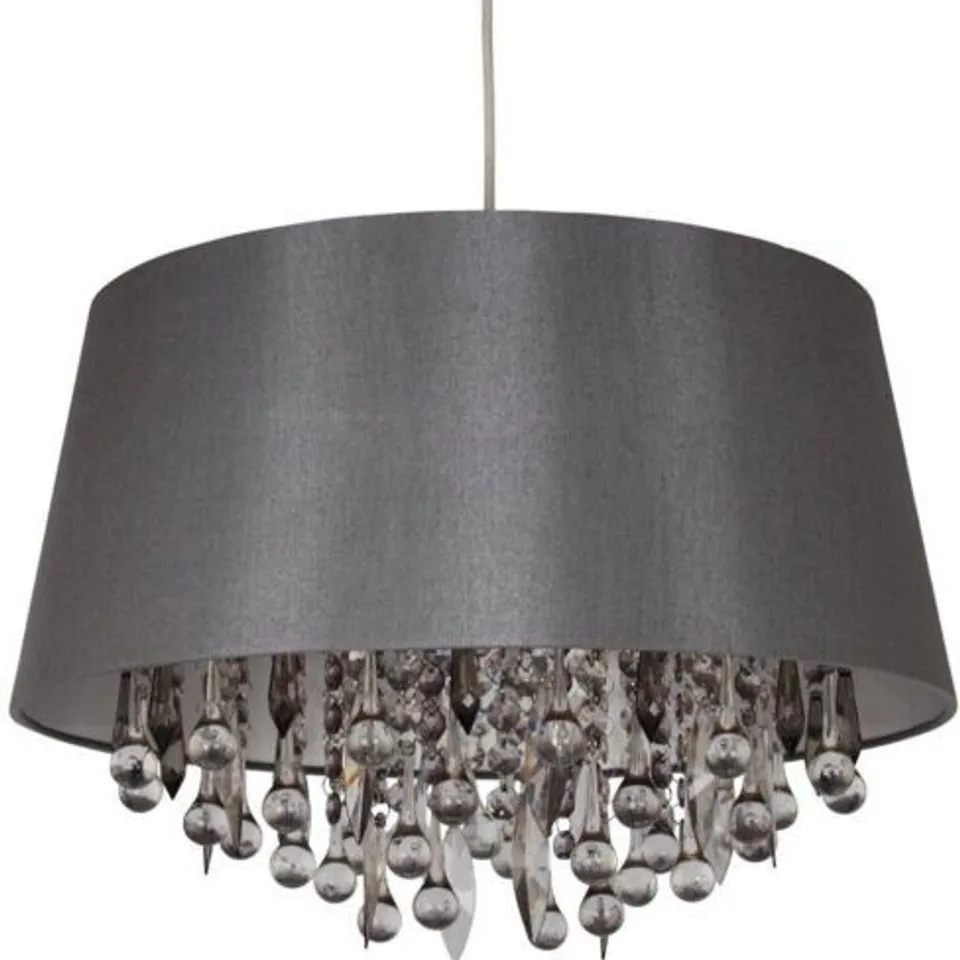 BOXED MILO LIGHTING FIFI NON-ELECTRIC PENDANT LIGHT WITH SMOKED DROPLETS, SILVER GREY