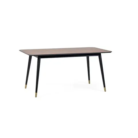 BOXED FINDLAY RECTANGULAR DINING TABLE - WALNUT & BLACK (1 BOX)