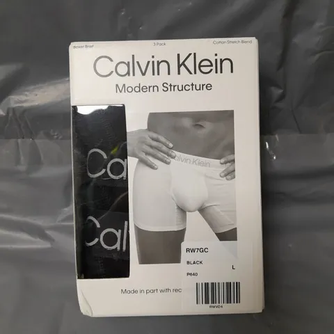 CALVIN KLEIN 3 PACK BOXER BRIEFS MODERN STRUCTURE - BLACK