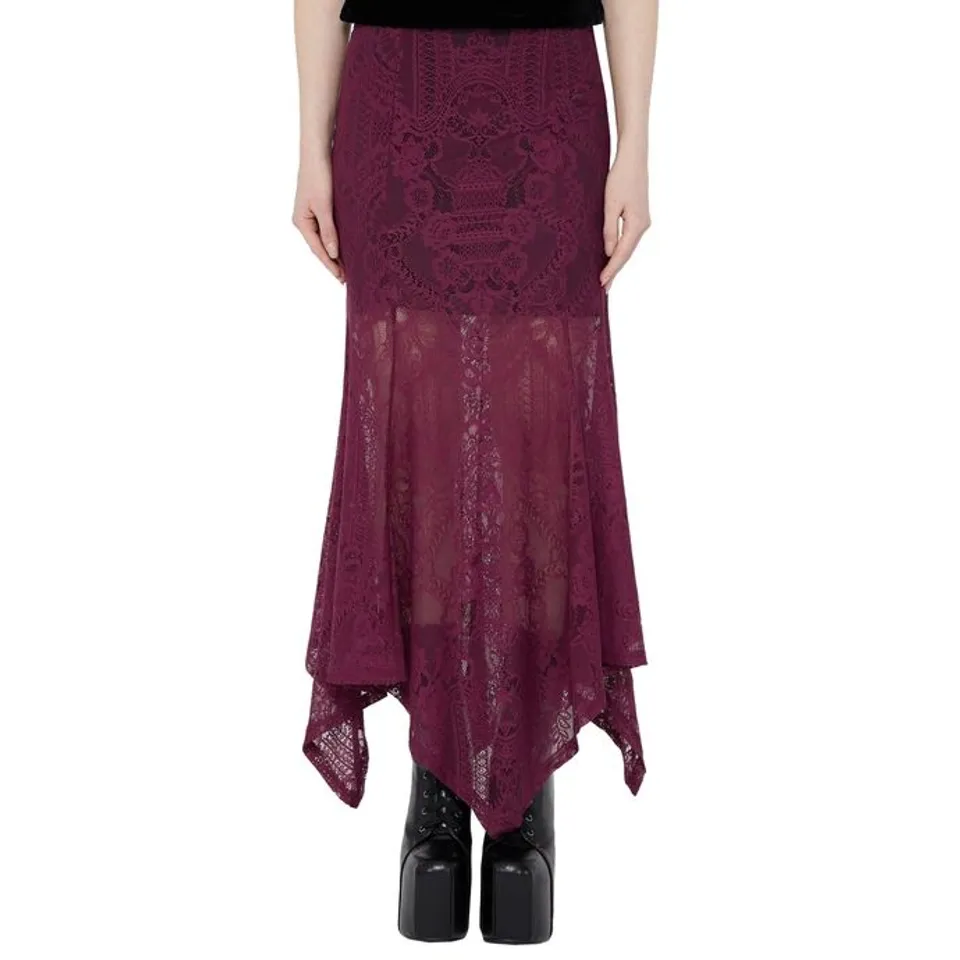 BRAND NEW BAGGED KILLSTAR WOMEN'S SKIRT - BELLADONNA - PLUM SIZE XL