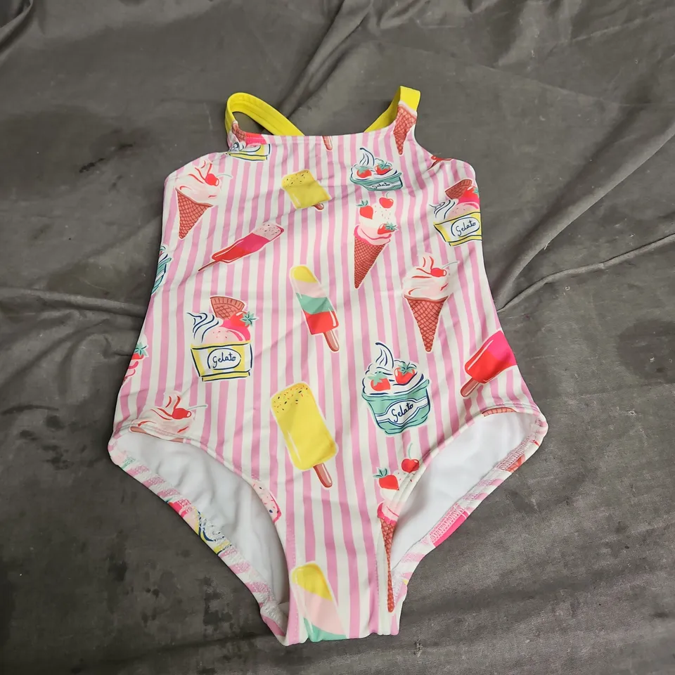 MINI BODEN SWIMSUIT IN PINK STRIPE ICE CREAM SIZE 3-4YRS
